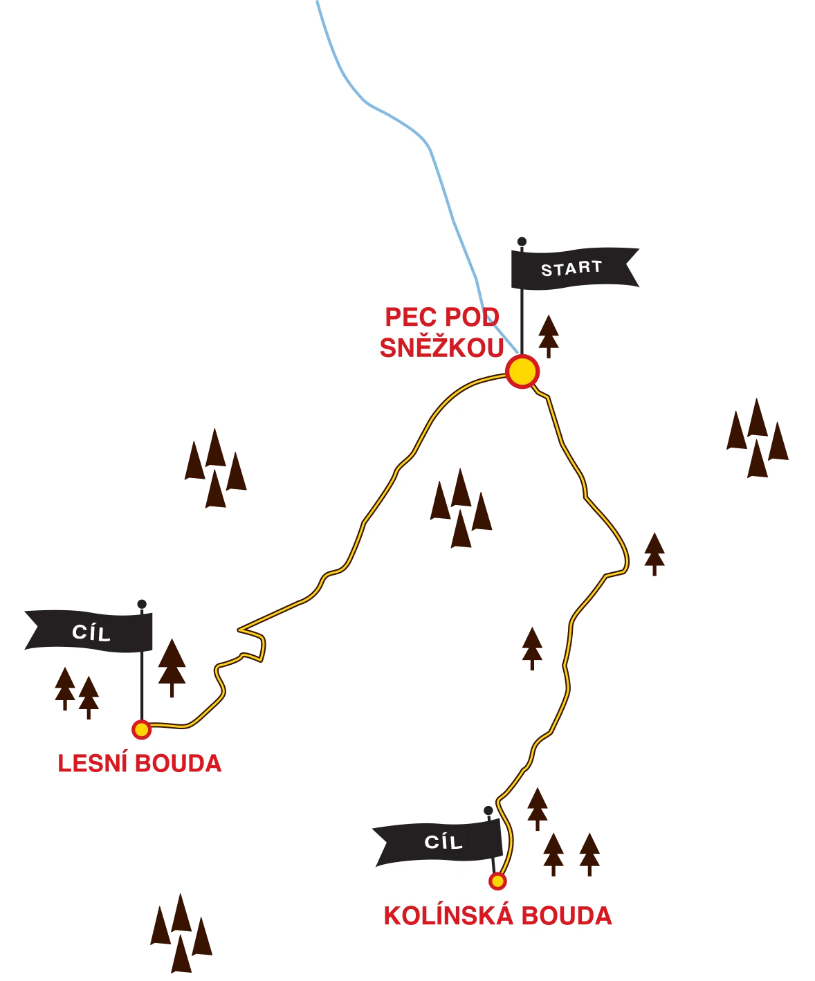 Jdi po žluté mapa 1